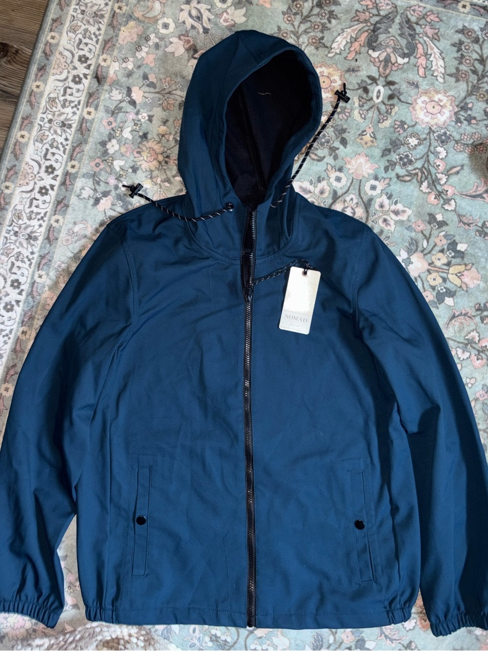 NWT Nomad Men’s Hooded Outdoor Hiking Active Blue Zip Up Jacket Small